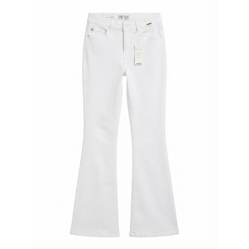 NEW Judy Blue White Mid Rise Flare Jeans Style Size 7/28 Wide Leg
